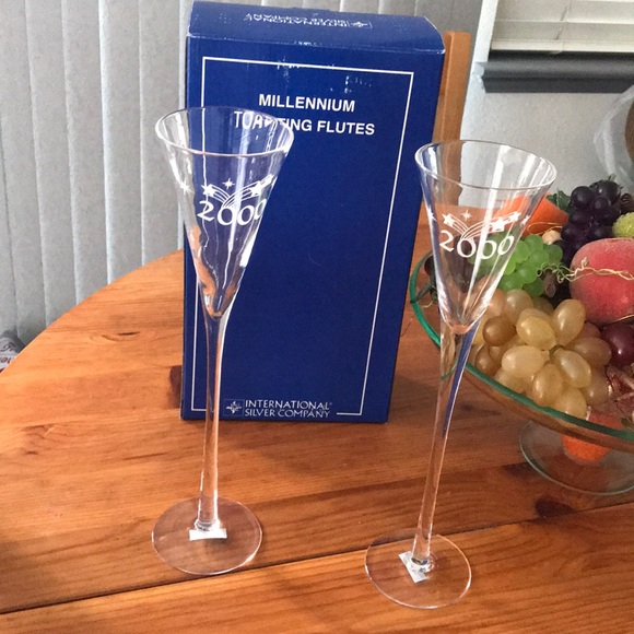 International Silver Co Millennium Toasting Flutes - Picture 1 of 4